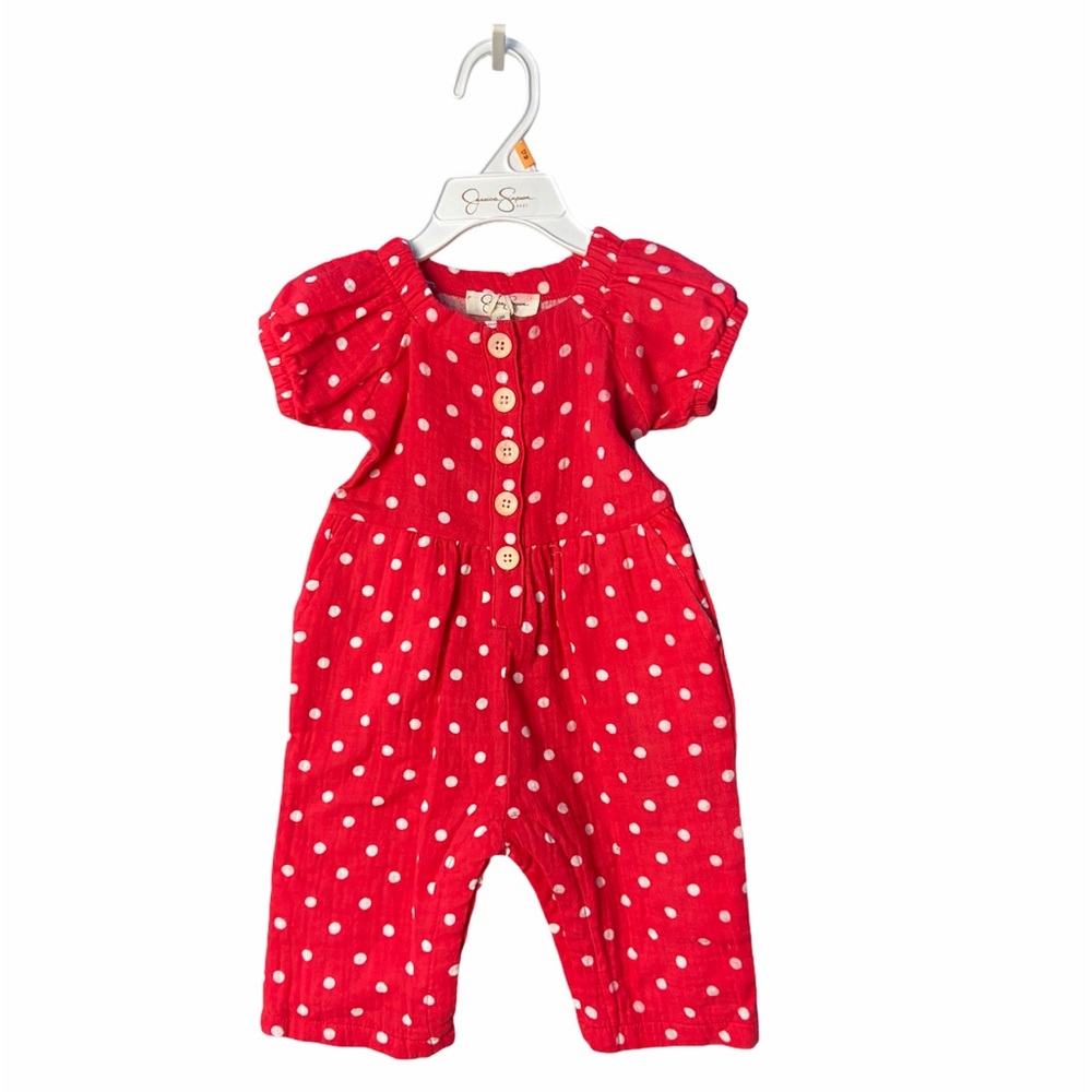 Jessica Simpson Baby Red Jumpsuit Size 12-18 MO